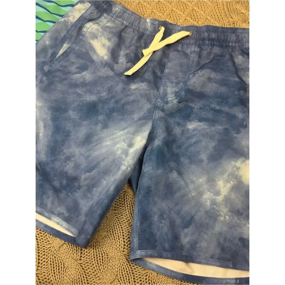 Fair Harbor Boys' Orange Floral, Blue Tie-Dye & Teal Wave Swim Trunks Set